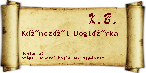 Könczöl Boglárka névjegykártya